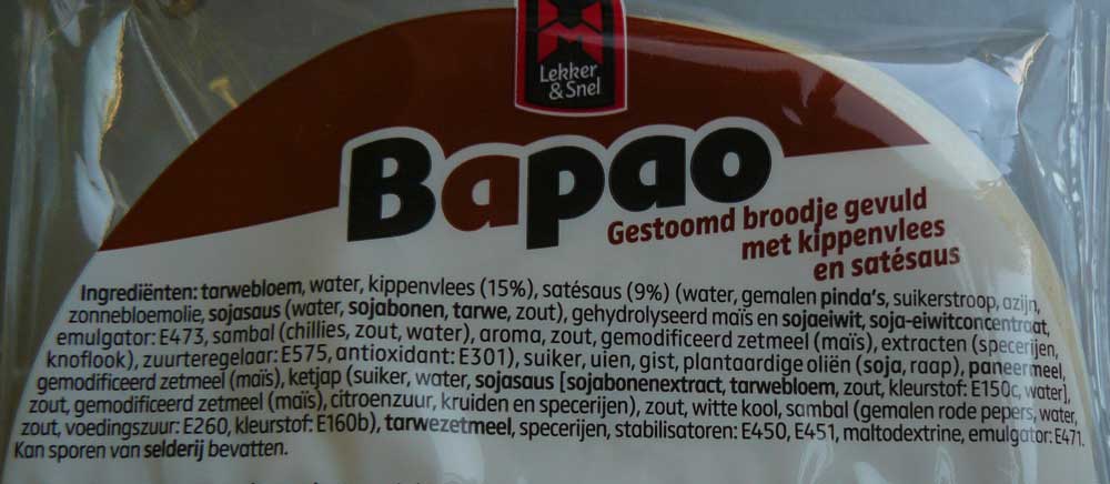 ingrediënten kipsaté bapao